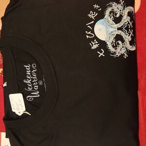 SAVAGE Black T-Shirt by Weekend Warriors  Size XL  P/P  22" Length 25" EUC